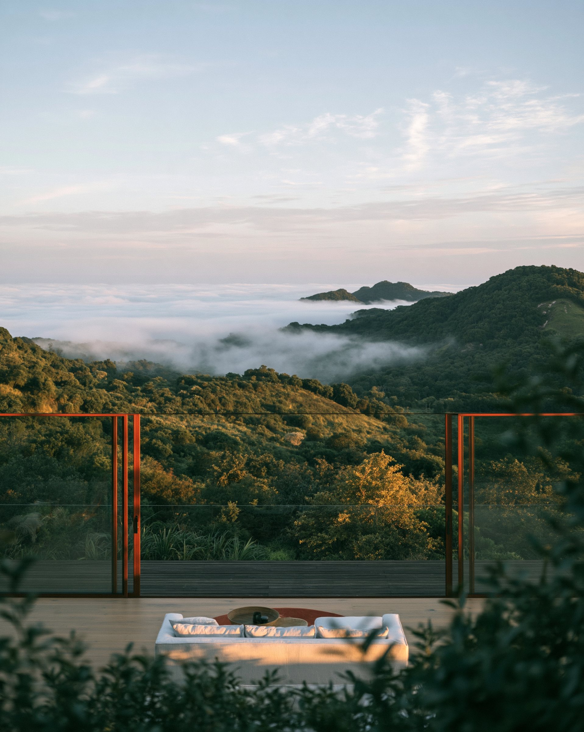 A deck that sits over the canopy