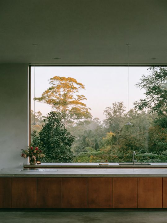 Floor-to-ceiling glass onto the garden